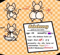 :3 arrows ass bababooey_(nxyitn) balls big_butt big_penis blush blush_lines english_text erection fangs felid feline floating_whiskers genitals glistening glistening_butt huge_butt humanoid_genitalia humanoid_penis male mammal model_sheet navel nxyitn open_mouth penis profanity solo t-pose tail tan_body teeth text thick_thighs whiskers