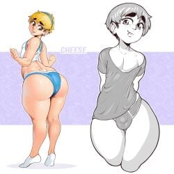 1boy ass big_ass boosterpang bulge cheese_(modeseven) femboy male_only thick_thighs thighs wide_hips