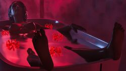 1girls 3d barefoot bathing breasts dark-skinned_female dark_skin female infamouslewd nipples solo star_wars trilla_suduri