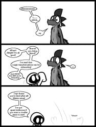 2025 after_sex anthro barely_visible_genitalia barely_visible_penis blush cape clothing comic cute_fangs dragon duo ellipsis emerald_(ultilix) english_text european_mythology fainting fangs genitals greyscale humanoid leo_the_magician long_sleeves looking_at_another looking_down looking_up male monochrome motion_lines mouthless mythological_creature mythological_scalie mythology no_pupils nude onomatopoeia penis robe scalie shadow_creature sound_effects standing teeth text ultilix western_dragon