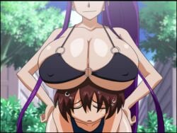 1boy 1girls animated anime_screencap assertive_female big_breasts big_nipples black_bikini bouncing_breasts breast_press breasts breasts_bigger_than_head child_bearing_hips curvy curvy_figure eiken erect_nipples fat_tits female fertile fit_female full_breasts heavy_breasts horny_female hourglass_figure huge_breasts huge_hips in_heat kirika_misono large_breasts light-skinned_female massive_breasts nipple_bulge nipples nipples_visible_through_clothing overflowing_breasts pendulous_breasts perky_nipples ponytail sexy_body smile sound swimsuit tagme taller_girl teenager thick thong two-piece_swimsuit video voluptuous_female well_endowed wide_hips