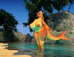 3d 3d_(artwork) animal_humanoid anthro areola ass belly big_breasts big_butt blonde_hair breasts curvy_figure eyelashes female fish fish_humanoid futanari gecko genitals green_eyes hair hanging_breasts hi_res huge_breasts humanoid hyper hyper_breasts hyper_genitalia intersex lizard long_hair looking_at_viewer marine marine_humanoid nipples norrxie nude nude_female nura_(norrxie) overweight overweight_female reptile sagging_breasts scalie slightly_chubby smile solo squish thick_thighs wide_hips
