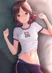 asian_female bleached breasts brown_hair edit edited japanese_female looking_at_viewer petite_body queen_of_hearts raceplay red_eyes shinomiya_kaguya small_breasts tattoo themed_clothes wmaf