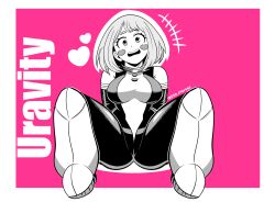 anal_fluid anus artist_name ass ass_focus bodysuit boku_no_hero_academia brown_eyes brown_hair clothing_aside commentary cowgirl_position dio_markez english_commentary female from_behind glass hero_outfit_(mha) highres indoors looking_back my_hero_academia ochako_uraraka panties panties_aside penis plate pussy_juice sanpaku sidelocks straddling straight sweat table testicles torn_bodysuit torn_clothes twitter_username uncensored underwear