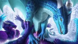 absurd_res animal_genitalia blue_body bodily_fluids claws cum cum_on_body deltablackk detailed_background dragon duo erection european_mythology feathers female female_on_top feral feral_on_feral fingers first_person_view forest fur genital_fluids genital_slit genitals hi_res holding_each_other horn indigo looking_at_viewer male male/female male_pov membrane_(anatomy) membranous_wings mythological_creature mythological_scalie mythology on_top open_mouth orgasm pawpads paws penis petting petting_pov plant purple_body pussy pussyjob reptile scales scalie sex smile spread_legs spreading tail tapering_penis toe_claws tongue tree vulva western_dragon wings winter zyristra