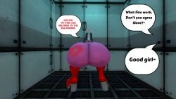 100acrew 1girls 2025 amy_rose anthro ass ass_focus bent_over brainwashed bucket_helmet chum_bucket chum_bucket_bucket_helmet clothes dialogue drone eggman_logo female female_only hands_on_wall hedgehog hedgehog_girl huge_ass mind_control mobian mobian_(species) pink_body pink_fur red_dress sega sfm sonic_(series) sonic_the_hedgehog_(series) source_filmmaker speech_bubble