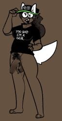 1dickgirl 1futa animal_humanoid balls big_penis black_clothing black_topwear bodily_fluids body_hair bottomless breasts canid canid_humanoid canine canine_humanoid clothed clothing dark_body dark_skin dickgirl dog_ears dog_humanoid dog_tail edit english_text eyewear feet foreskin futa_only futanari genital_fluids genitals glasses happy_trail hi_res homestuck humanoid humanoid_genitalia humanoid_penis intersex jade_harley mammal mammal_humanoid mostly_nude ms_paint_adventures penis pubes pubic_hair round_glasses saggy_balls simple_background smile smooth_balls smooth_penis solo source_request standing text text_on_clothing topwear trans_woman uncircumcised unretracted_foreskin xenopavilia