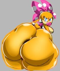 1girls anthro anus ass big_ass big_butt bow_tie fat_ass female female_only hairbow huge_ass huge_butt looking_at_viewer looking_back mario_(series) nintendo nude rougethedaisy shell solo solo_focus tail thick_thighs wendy_o._koopa