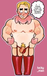 brawl_stars game gay grom_(brawl_stars) lucky_man pecs small_penis thighs thong