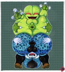 2boys alien anus ass balls big_ass big_balls big_butt bio-android_(dragon_ball) blue_body blue_skin cell_junior claws digital_media_(artwork) dragon_ball fat_ass fat_butt femboy fingers gay huge_ass humanoid looking_at_viewer lying_on_back madnessdog700 male_only monstrous_humanoid non-human presenting presenting_anus presenting_hindquarters purple_eyes rear_view red_eyes saibaman shortstack smiling_at_viewer spread_anus spreading sweat sweaty_butt thick thick_thighs tongue wide_hips yaoi