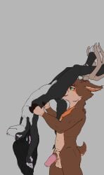 absurd_res anal anthro antlers deer domestic_ferret duo genitals hi_res horn male male/male mammal mustelid musteline oral penis rimming sex sliinky_(artist) true_musteline weasel