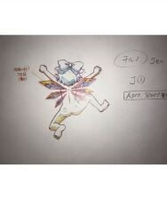 ass back cirno facing_away female jumping manpuku_jinja official_art sketch tagme the_memories_of_phantasm touhou