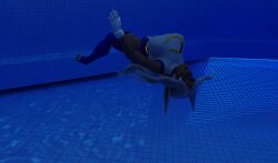 1girls boku_no_hero_academia breasts breathhold breathplay bubble bubbles crossover danger dive diving drowned drowning female large_breasts leotard liminal_spaces maze mirko miruko my_hero_academia peril pool predicament rumi_usagiyama solo stuck superhero swimming temporaryunity the_backrooms the_poolrooms tiles trapped underwater water zantzusui