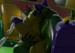 alligator alligator_tail alligatorid alligatorid_humanoid alternate_version_at_source alternate_version_available animatronic anthro anthro_male biceps black_nails clawed_fingers claws crocodile crocodile_tail crocodilian crocodylid cumming eye_wear face_paint facial_markings fingerless_gloves five_nights_at_freddy's five_nights_at_freddy's:_security_breach fnaf green_body green_scales green_skin long_nails looking_at_viewer looking_down machine male male_only mohawk mohawk_(hairstyle) montgomery_gator_(fnaf) muscle muscles muscular_anthro muscular_body muscular_furry muscular_male non_human red_eyes red_hair reptile reptile_humanoid robot robot_anthro robot_humanoid scales scalie scottgames shades sharp_teeth shoulder_pads solo solo_male spiked_bracelet spikes spotted_body star_shades steel_wool_studios sunglasses tail_markings twisting_nipples two_tone_body yellow_body yellow_scales yellow_skin