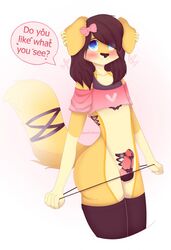 anthro canine canine chastity clothed clothing crossdressing girly golden_retriever male mammal peach_blood ribbons thelly