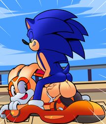 ass balls big_balls big_penis black_eyes blue_fur cream_the_rabbit cub detailed_background extreme_gear female gloves green_eyes happy happy_sex hedgehog huge_cock lagomorph male mammal open_mouth penetration penis pussy rabbit riding sega sex shoes sonic_(series) sonic_the_hedgehog straight superbunnygt tongue tongue_out vaginal_penetration vein veiny_penis young