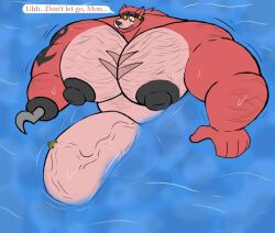 big_muscles five_nights_at_freddy's five_nights_at_freddy's:_security_breach fox fox_boy foxy_(fnaf) glamrock_foxy_(fnaf) hyper hyper_penis in_water muscles muscular muscular_male ocean pirate pirate_hat red_fur swimming tykehictow