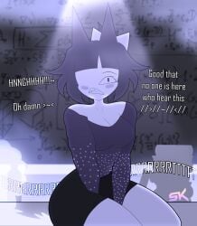 blush blush blush_lines classroom cute cute_clothing cute_face embarassed english_text fart fart_cloud fart_everywhere fart_fetish farting farts female fully_clothed fundamental_paper_education miss_bloomie_(fundamental_paper_education) purple_background purple_fart samkeeydraws samkvevo thicc thick_legs thick_thighs