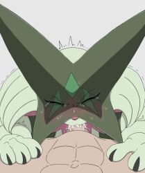 cum deepthroat male_human/female_pokemon meowscarada pheroviran pokemon pokemon_(species)