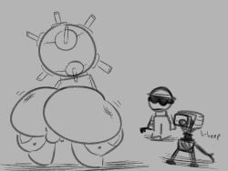 2025 2boys anthro ass balls beetlebot big_ass big_butt bottom_heavy bottomless duo engineer_(team_fortress_2) genitals human humanoid_genitalia looking_at_another male male_only monochrome no_sex non-human penis robot robot_boy sentry_(team_fortress_2) sentry_buster_(team_fortress_2) small_balls small_penis tagme team_fortress_2 testicles tf2 thick_ass thick_thighs tiny_penis valve wobble wobbling wobbling_ass wrench