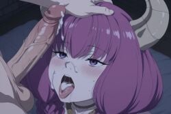 frieren aura aura_(sousou_no_frieren) sousou_no_frieren ai_generated penis 1boy 1girl tongue hetero purple_hair tongue_out hand_on_another's_head purple_eyes cum uncensored blush veiny_penis open_mouth veins collar eyebrows_visible_through_hair bangs after_fellatio facial erection saliva cum_in_mouth sweat cum_on_tongue solo_focus bar_censor pubic_hair ahegao leash half-closed_eyes chain out_of_frame horns teeth long_hair petting ejaculation saliva_trail braid upper_teeth huge_penis on_bed heavy_breathing short_hair indoors cum_on_hair fangs bed_sheet tears bed pink_hair gloves heart collarbone testicles penis_awe cum_string grabbing_another's_hair red_collar large_penis