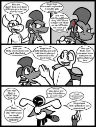 2025 2_horns 4_fingers amphibian anthro armor balls bottomless breastplate brother_(lore) brother_and_sister_(lore) cape caspar_(ultilix) claws clothed clothing comic cross-popping_vein cute_fangs demon disembodied_hand dragon emerald_(ultilix) english_text esd european_mythology fangs female finger_claws fingers footwear frog genitals greyscale group hair horn leo_the_magician long_sleeves looking_at_another looking_down looking_up male monochrome mythological_creature mythological_scalie mythology nipples nude open_mouth penis robe ruby_(ultilix) scalie shadow_creature shirt shoes shoulder_pads sibling_(lore) sister_(lore) smile tank_top teeth text to-be-named-later topwear ultilix western_dragon