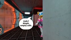 100acrew 1girls 2025 anthro bat_girl big_breasts breasts cells chestplate clothes dialogue female female_only heels looking_around mobian mobian_(species) rouge_the_bat sega sfm sonic_(series) sonic_the_hedgehog_(series) source_filmmaker speech_bubble walking white_hair