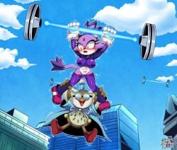 big_breasts blaze_the_cat commission furry mobian_(species) old_male owl pervert procyon't shortstack sonic_(series) sonic_the_hedgehog_(series)