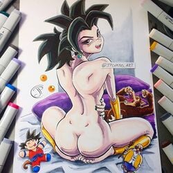 1girls ass doll dragon_ball dragon_ball_super female female_only female_saiyan fusion goku jpcortes kefla oozaru photo_(medium) potara_earrings saiyan solo son_goku traditional_media_(artwork) universe_6_saiyan/universe_7_saiyan