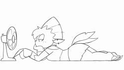 accidental_exposure animated, anthro claws fan female freckles furry naked potoobrigham tail wardrobe_malfunction