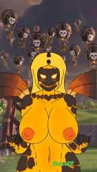 2d 2d_(artwork) big_breasts breasts clash_(series) clash_of_clans clash_royale female fire fire_girl hellhound lava lava_creature lava_hound(clash_of_clans) lava_hound_(clash_royale nude nude_female
