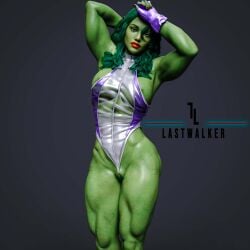 1girls 3d areola_slip areolae big_breasts breasts female green_skin lastwalkernsfw marvel nipples pussy she-hulk solo