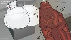 1boy 1girls 2025 ass bed bedroom big_ass big_penis breasts cat_ears catgirl feline gray_(sprunki) house large_penis larger_female larger_male looking_at_viewer penis playbonnie3 red_penis sex spanish_text sprunki text twitter_username wenda_(sprunki) white_body white_fur white_skin