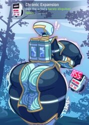 !! 1girl 2025 armored_female artificer_(risk_of_rain) ass ass_bigger_than_head ass_bigger_than_torso ass_expansion ass_focus big_ass big_breasts bodysuit breast_expansion breast_grab breasts breasts_bigger_than_head clothed clothes_too_small curvy_figure fanart fandangomango female female_only forest from_behind gameplay_mechanics growth helmet hi_res holding holding_breast hourglass_expansion hourglass_figure hourglass_figured_female humor jetpack large_ass large_breasts magic nipples_visible_through_clothing risk_of_rain risk_of_rain_2 solo surprised thick_thighs thighs_bigger_than_torso thighs_together
