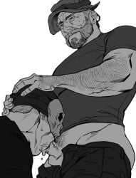 2d 2d_(artwork) all_the_way_to_the_base ass balls balls_deep big_ass big_ass_(male) big_butt big_butt_(male) big_penis blowjob blowjob_only bonjourdraws call_of_duty call_of_duty_modern_warfare_2_(2022) captain_price cock cock_hungry cum cum_in_mouth cum_inside cumming cumming_in_mouth dilf ejaculation ejaculation_in_mouth face_fucking facefuck faceless_male facial_hair fellatio gay gay_sex ghost_(modern_warfare_2) hairy_arms hairy_male hand_on_head hands_behind_head high_resolution highres john_price kneeling kneeling_oral_position male male/male male_penetrated male_penetrating male_penetrating_male masked masked_female mature mature_male military military_uniform monochrome mouth_full_of_cock oral oral_penetration oral_sex orgasm orgasm_from_oral pants_down partially_clothed penis penis_in_mouth simon_riley sucking sucking_penis vein veiny_penis video_game_character video_games
