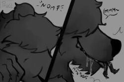 anthro anthro_on_anthro bear comic drool fox furry furry_on_furry furry_only gay giant giant_male giant_tiny macro macro/micro macro_male macro_on_micro male male/male male_on_male male_only monochrome nom oral_vore partial_vore proximiter unwilling unwilling_prey unwilling_vore vore