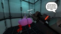 100acrew 1girls 2025 amy_rose anthro ass ass_focus bent_over brainwashed bucket_helmet chum_bucket chum_bucket_bucket_helmet clothes dialogue drone female female_only hands_on_wall hedgehog hedgehog_girl huge_ass mind_control mobian mobian_(species) pink_body pink_fur red_dress sega sfm sonic_(series) sonic_the_hedgehog_(series) source_filmmaker speech_bubble