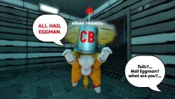 100acrew 1boy 2025 anthro arms_extended brainwashed bucket_on_head chestplate chum_bucket chum_bucket_bucket_helmet dialogue drone femboy flying fox_boy male miles_tails_prower mind_control mobian mobian_(species) nude penis sega sfm small_penis sonic_(series) sonic_the_hedgehog_(series) source_filmmaker speech_bubble tails_the_fox yellow_body yellow_fur