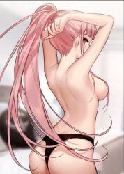 ass breasts casual clothing female hololive hololive_english hololive_myth human mori_calliope pale_skin panties smilesmile1312 virtual_youtuber