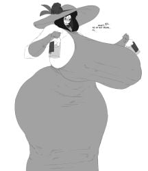 alcohol big_ass big_breasts black_hair dress huge_ass huge_breasts koi_alive sideboob sun_hat thick_thighs wide_hips