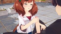 1boy 3d animal_ears animated chris_flandre cum cum_in_mouth deepthroat ejaculation fellatio female handjob horse_ears horse_girl horse_tail koikatsu_(medium) licking licking_penis nice_nature_(umamusume) oral penis sound straight tagme tail twintails umamusume video
