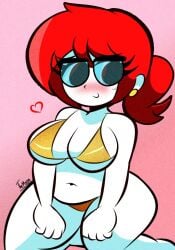 big_breasts big_breasts big_butt big_nipples big_titties bikini curvaceous curvaceous_female curvaceous_figure curvy curvy_figure curvy_hips diego_mejia female female_focus female_only looking_at_viewer nipples nude nude_female original original_character pussy red_hair short_hair