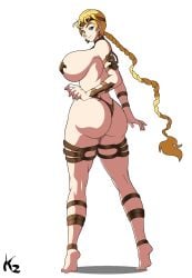 ass ass_bigger_than_head back_view barely_clothed barely_dressed belly_dancer belly_dancer_outfit big_breasts blonde_eyebrows blonde_female blonde_hair blonde_hair_female blue_eyes braided_ponytail breasts bronze_(metal) busty_female clothing dahlia_(dark_earth) dancer dancer_outfit dark_earth earrings exotic_dancer exotic_dancer_outfit female hourglass_figure hourglass_figured_female kazbr large_ass long_hair looking_at_viewer metal_bikini metal_pasties nipple_caps nipple_covers nipple_pasties pasties round_breasts scantily_clad sideboob smile smiling smiling_at_viewer thicc_thighs thick_ass video_game_character