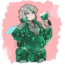 1girls e.g.o_(project_moon) faust_(limbus_company) female kaibutsuorochi limbus_company project_moon transformation transformation_sequence white_hair wine wine_glass