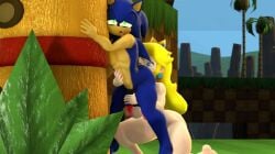 1boy 1girls 3d 3d_(artwork) anilingus arms ass_eating blue_fur blue_penis breasts crossover crown earring eating_ass female garbage-chan green_hill_zone hedgehog_ears human legs male mario_(series) mobian_(species) mobian_hedgehog palm_tree penis pillars pink_fingernails plant platform princess_peach quills rimming rusty_trombone sonic_(series) sonic_the_hedgehog sonic_the_hedgehog_(series) straight tongue tongue_out yellow_hair
