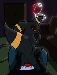 absurd_res animal_genitalia animal_vulva anthro anthro_on_feral cable canine_genitalia canine_vulva digital_media_(artwork) door duo ear_markings eeveelution female feral first_person_view fur furniture furry generation_2_pokemon genitals hi_res indoor_sex inside interspecies knot knotted_penis knotting led_light male male/female male_penetrating mammal markings nintendo nsfwslushy open_mouth pawpads paws penetration penis pokeball pokemon pokemon_(species) pov_hands pussy raised_arm sex sheath sofa tail tail_markings umbreon vaginal_penetration zoophilia