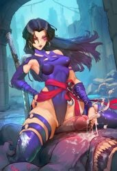 -_-abc 1boy 1girls ai_generated cum cumming dominant_female ejaculation erection femdom marvel muscular my_hero_academia nomu psylocke psylocke_(vengeance) sword threatening vengeance_psylocke