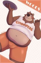 1boy absurd_res alternate_version_available anthro anthro_male anthro_only artkizu bara beaver belly big_nose brown_body brown_fur buckteeth bulge bulge_through_clothing bulge_under_clothes character_name cheek_fur cheek_tuft chomper's chubby chubby_anthro chubby_femboy chubby_male clothed clothes clothing detailed_bulge digital_drawing_(artwork) digital_media_(artwork) fangame fangame_character femboy femboy_only five_nights_at_freddy's fnaf_fangame fully_clothed fully_clothed_anthro fully_clothed_male fur fur_tuft furry furry_male furry_only furry_solo hi_res himbo_hooters holding_plate hooters hooters_uniform male male_anthro male_furry male_only mammal navel no-human no_human no_humans only_furry only_male orange_pants orange_shorts overweight overweight_femboy overweight_male pants patterned_background penis_outline penis_under_clothes pinky_out plate png rodent sharp_fingernails shirt shorts slightly_chubby slightly_chubby_anthro slightly_chubby_male small_eyes smile smiling smiling_male solo solo_anthro solo_femboy solo_furry solo_male standing standing_up teeth tight_clothing tight_pants tight_shorts uniform white_shirt woods_(chomper's)