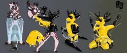 absurd_res bodily_fluids bondage bound bulge change_of_status deer drone dronification femboy genital_fluids golden_shower hi_res latex lock locked male mammal null_bulge peeing peeing_on_another perma permanent rubberization rubberjett rubbersolutions sequence transformation urinal urination urine watersports