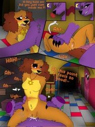 anthro anthro_on_anthro blush canine catnap_(poppy_playtime) cum cum_in_pussy cum_inside darkie_pop disembodied_hand dogday_(poppy_playtime) domestic_cat domestic_dog english_text feline female furry furry_only grin male male/female moaning moaning_in_pleasure orange_fur orange_skin poppy_playtime purple_fur purple_skin scar sex smiling_critters tagme tail tears text